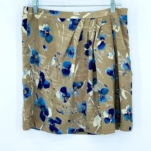 Ann Taylor Watercolor Floral Ruched Mini Skirt